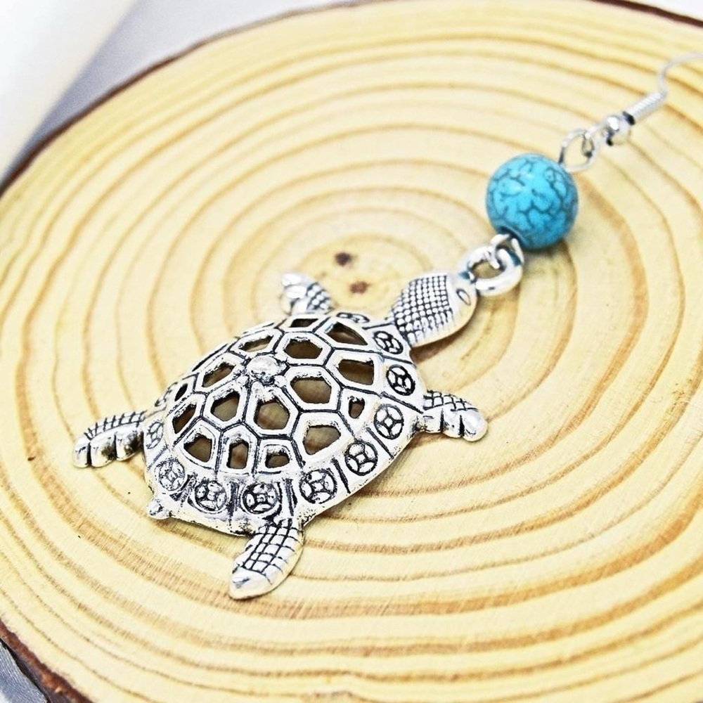 Turtle Drop Earrings - Picture 5 of 5